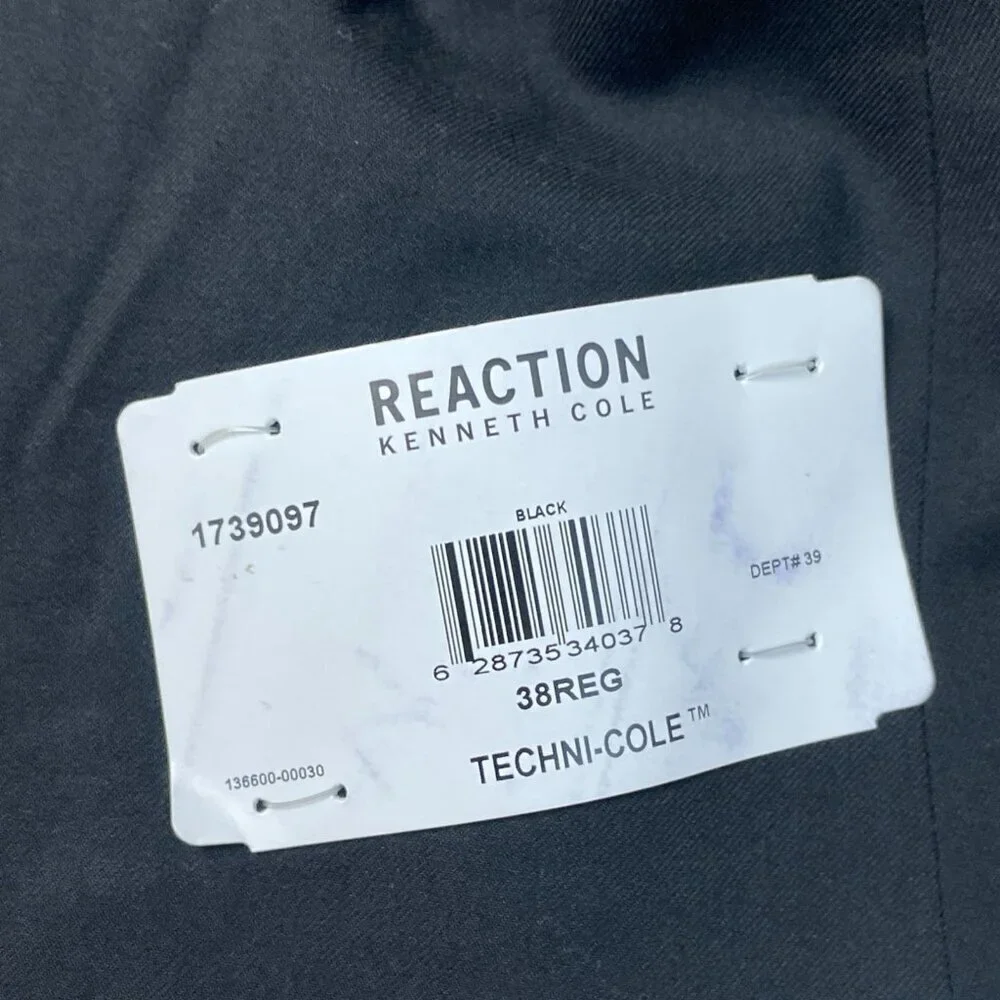 Kenneth Cole Reaction Men's 38 Regular Two-Button Black Suit Jacket L1310